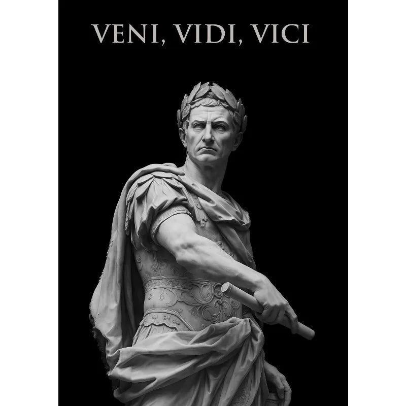Retro Spartan Warrior Caesar Roman Statue Motivational Quotes Poste Canvas Painting Wall Art Pictures Home Gym Decor Gift