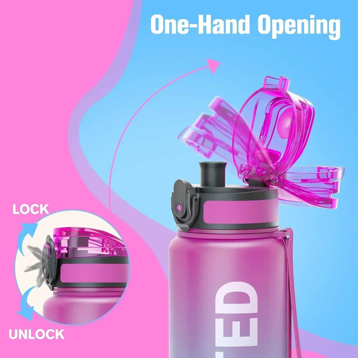 32oz Water Bottle Motivational Sport Water Bottle Leakproof Drinking Bottles Outdoor Sports Travel Kettle Drinking Water Bottle