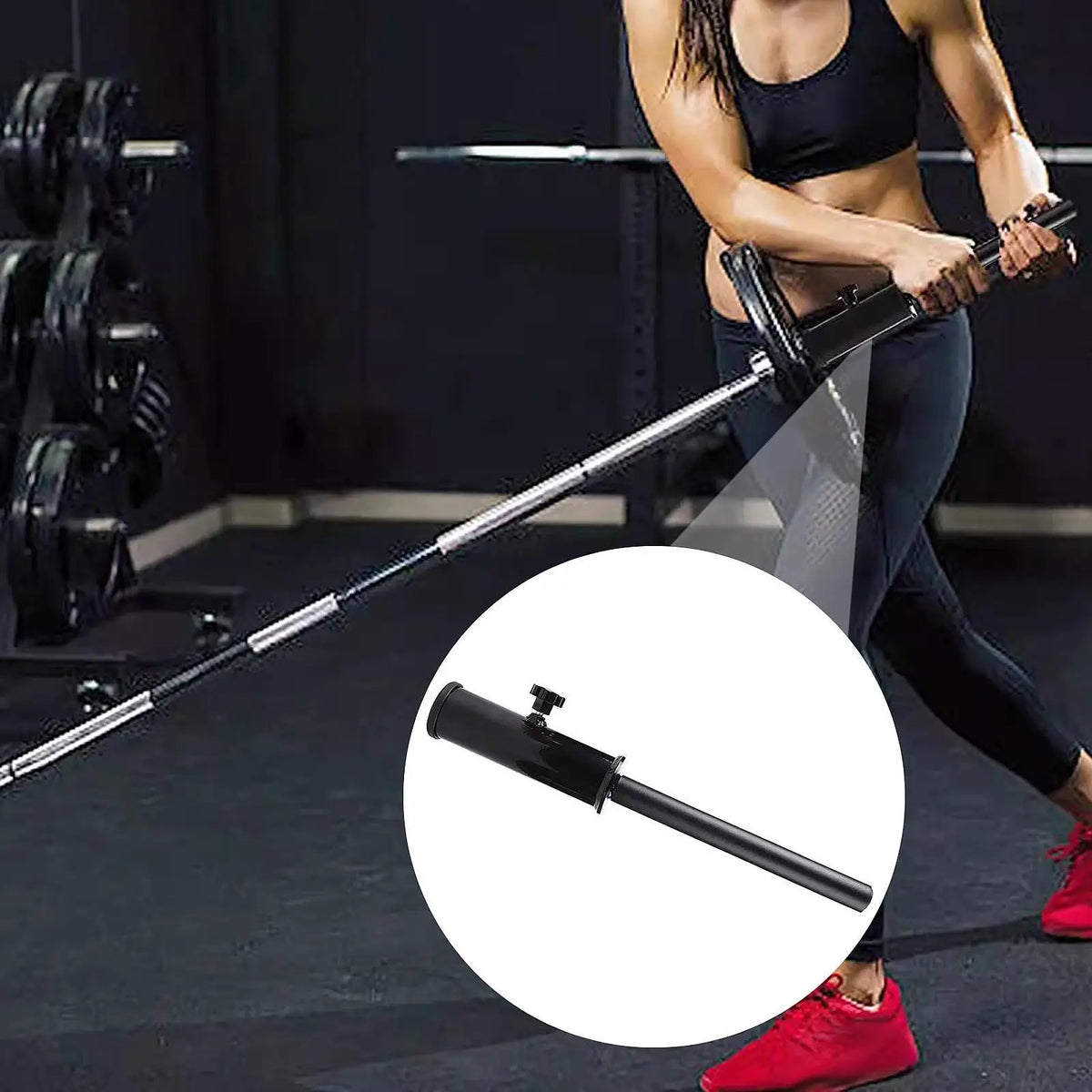 Landmine Handle Attachment Accs Home Gym Fitness Straight Bar Fitness Handle for Core Muscles Workouts Triceps Hamstrings Squats