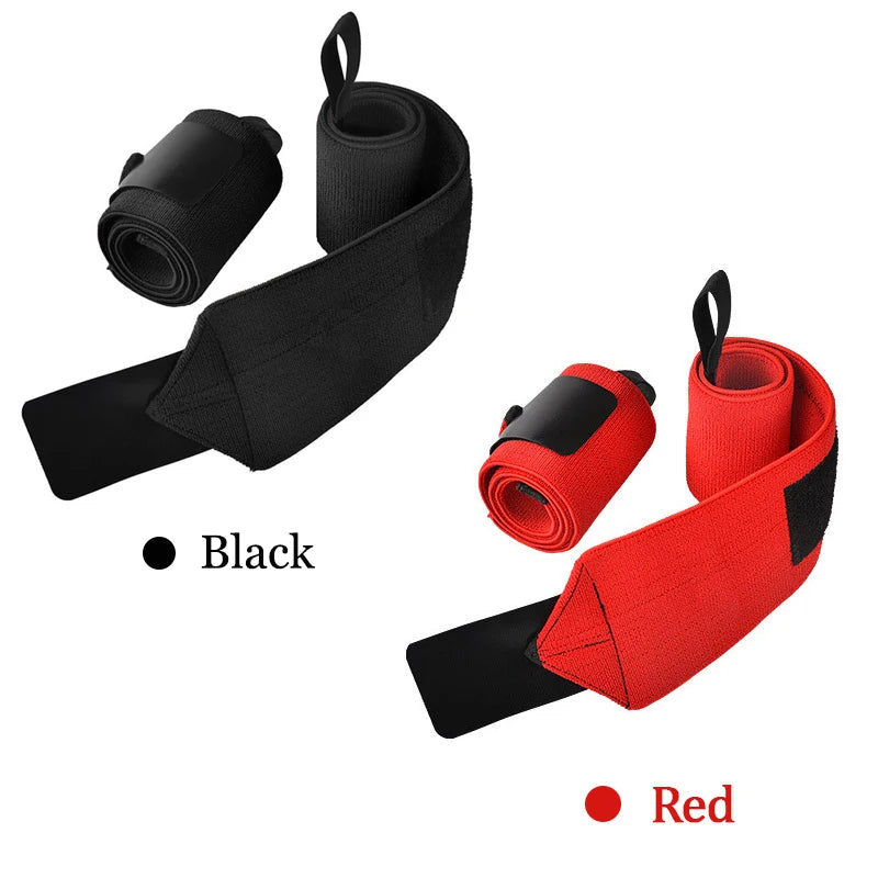 Stiff Wrist Strap for Weightlifting, Red Nylon, Powerlifting Wrist Wraps, Strength Training, Padded Sport Safety, 1Pair