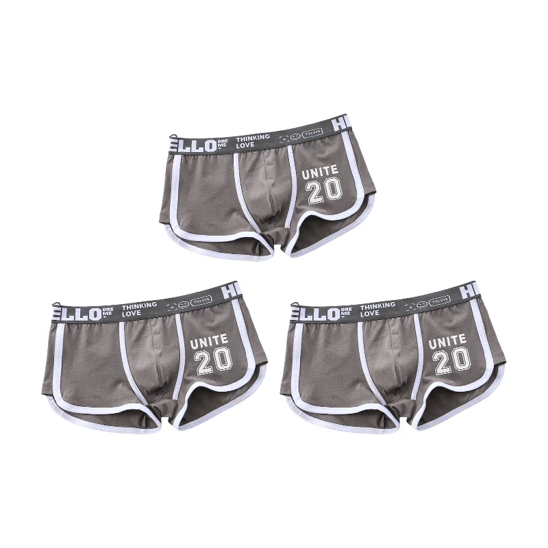 1/3pcs Men Underwear Sports Boxer Shorts Cotton Solid Color Sexy Panties Fashion Breathable Comfortable Underpants Man U Convex