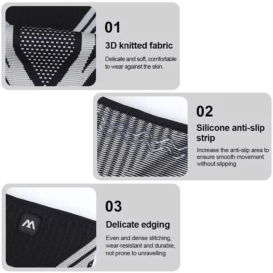 1 Pc Compression Knee Support Sleeve Elastic Breathable Knee Pads Brace Springs Gym Sports Protector Basketball Volleyball Run