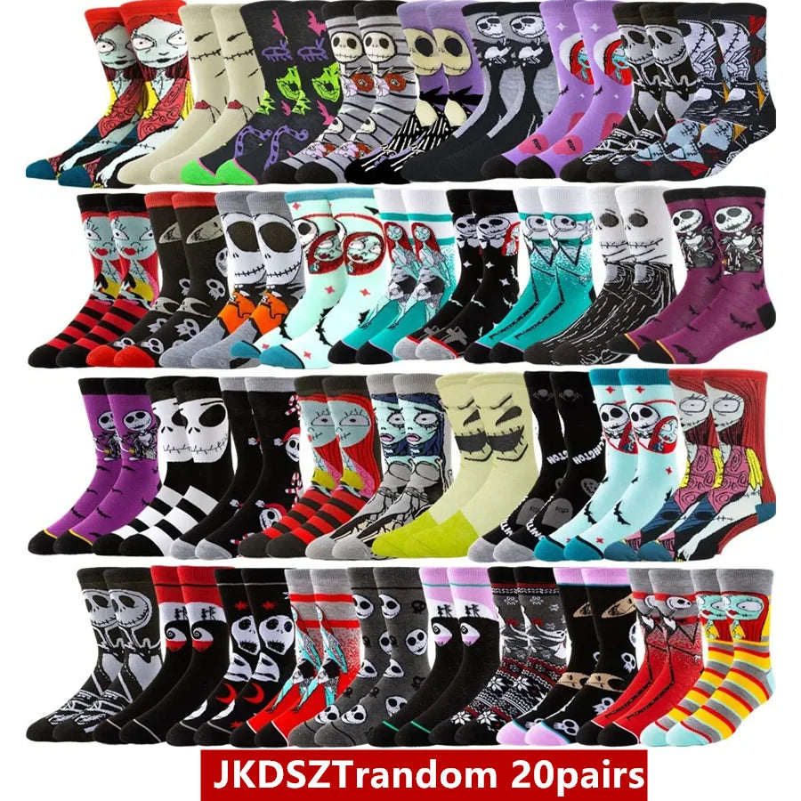 1/5/6/10/20pairs BEAST KINGDOM Men Women Street Funny Socks Cartoon Anime Hip Hop Fashion Novelty Casual Crew Socks
