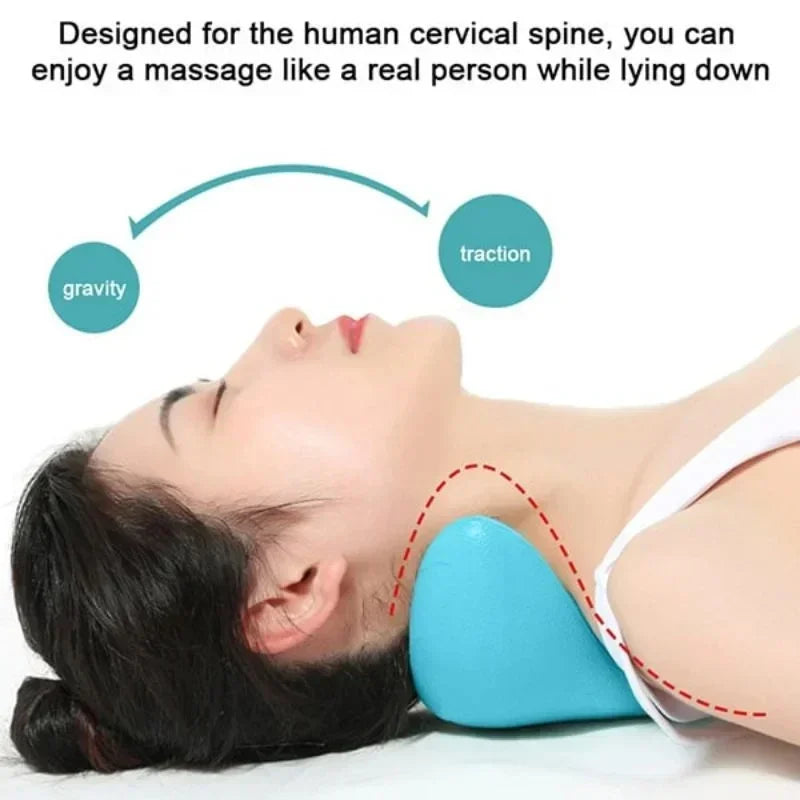 Neck Pillow Massager Neck Shoulder Stretcher Massager Relaxer Cervical Chiropractic Traction Device Pillow for Pain Relief