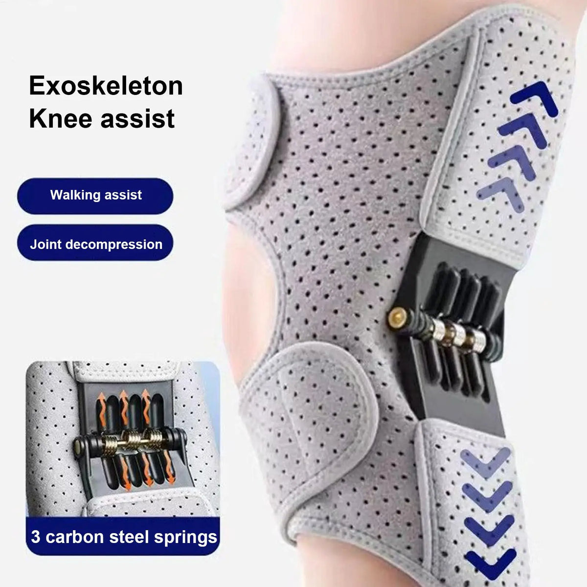 Knee Brace Joint Support Booster Adjustable Patella Pad Wrap Breathable Knee Assistive Device For Men Women Walking Sports Leg
