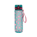 1Pc 750ml Heart Print Water Bottle, Leakproof Flip Top Sports Bottle with Lanyard, Portable Travel Gym Drinking Cup for Women Gi
