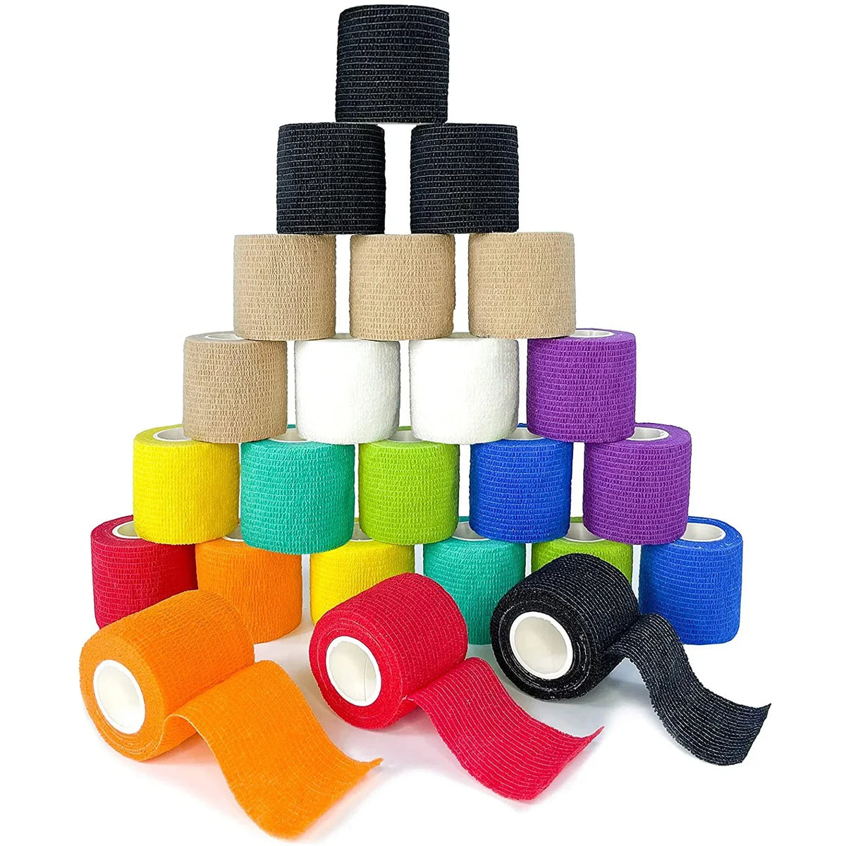 Wholesale 24 rolls Bandage Cohesive Bandage Self Adhesive Self Adherent Wrap for People & Pets  Wrap Breathable Athletic Elastic