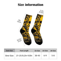 Harajuku Retro Cartoon Skull Print Casual Men's Socks Comfortable Breathable Non-slip Socks Street Hip-hop Crew Socks Fun Gift