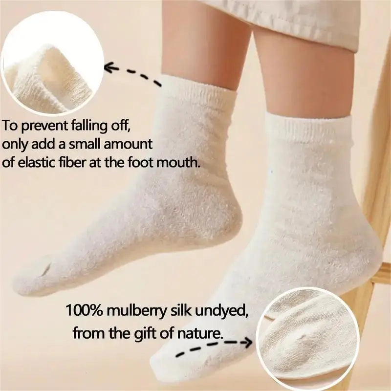 Birdtree, 2PCS 100%Spun Silk Women's Anti Odor Home Socks, Unisex Breathable Sleep Wear, Solid Color Floor Socks Summer P3N860QM
