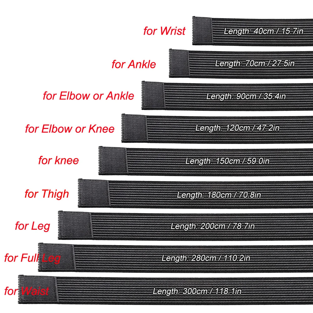 Full-Length 40-300cm Knee Elbow Support Wrap | Adjustable Strap for Sports, Gym & Fitness | Wrist Ankle Pain Relief Bandage Cuff