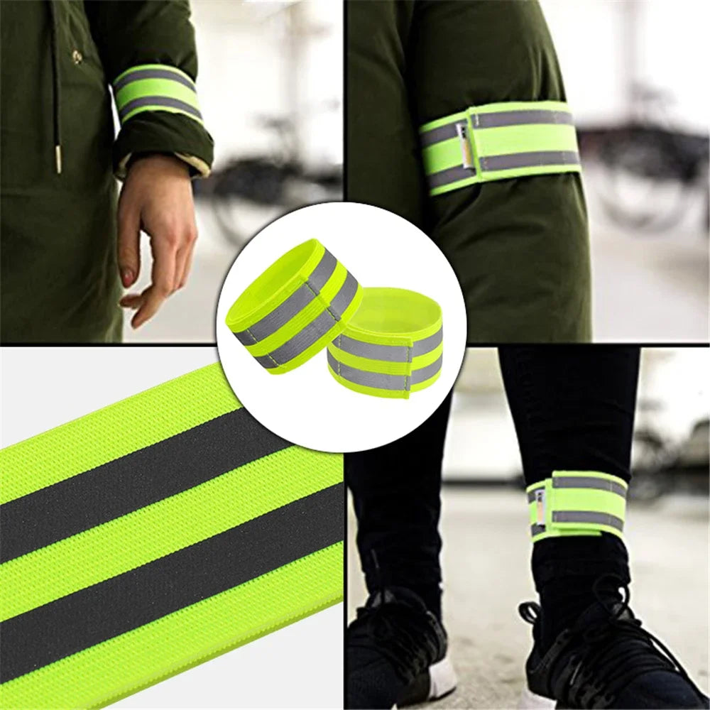 1~10pcs Reflective Bands Wristbands for Cycling Running Arm Wrist Ankle Bands High Visibility Reflect Straps Reflector Tape