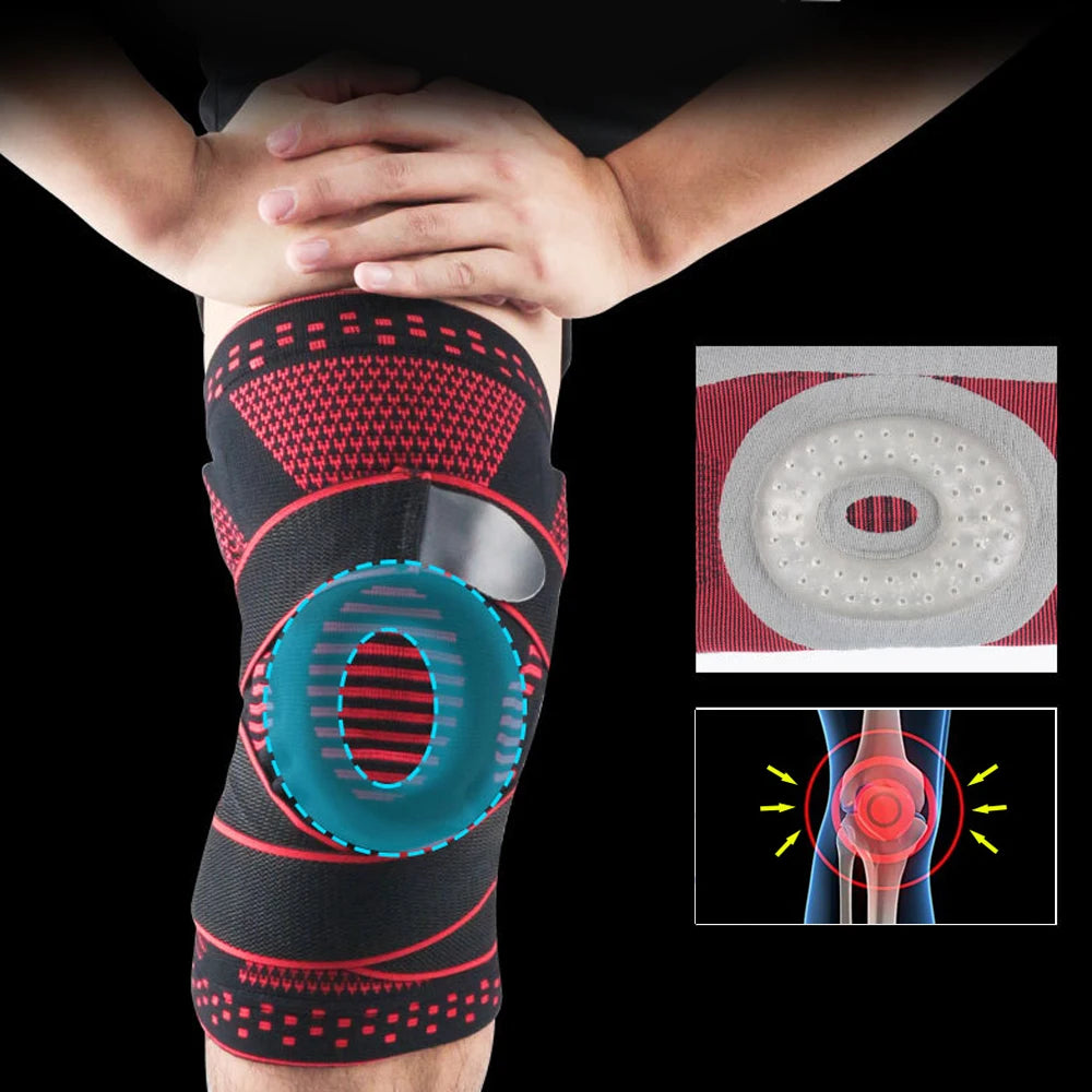 1Pcs Compression Knee Brace with Side Stabilizer Adult Joint Pain Relief Knee Support Meniscus Tear Sports Knee Brace Basketball
