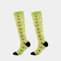 2 Pairs Funny Halloween Unisex Sports Compression Leg Socks Elastic Support Socks for Festival Daily Wear
