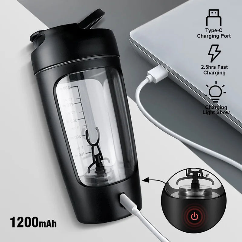 500ML Automatic Electric Protein Powder Mixing Cup Portable Shaker Bottle Blender for Gym Fitness Outdoor