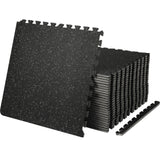 SucceBuy 25/12/6 PCS 1/2 in Thick Gym Floor Mats EVA Foam & Rubber Top Interlocking Workout Floor Mats Waterproof Exercise Mats