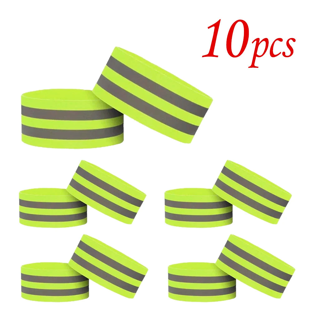 1~10pcs Reflective Bands Wristbands for Cycling Running Arm Wrist Ankle Bands High Visibility Reflect Straps Reflector Tape