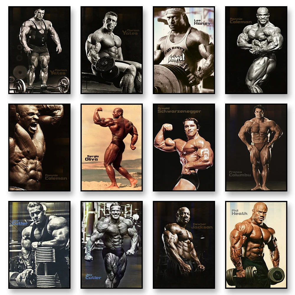 Dexter Jackson Poster Canvas Wall Art Print Mural Bodybuilder Darian Yates Decorative Painting for Home Gym Decor Gift Unframed