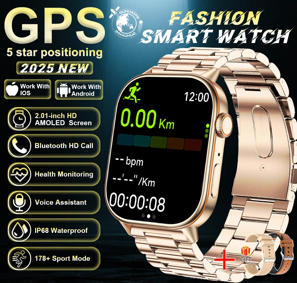New For Android iOS Outdoor GPS SmartWatch Men 2.01