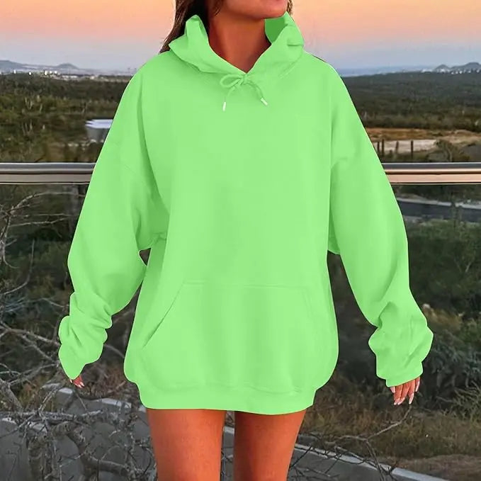 Women's Hoodies Pullover Spring Autumn Casual Hoodie 2026 Sweatshirts Solid Color Hoodies Oversize Black Sweatshirt Women Top