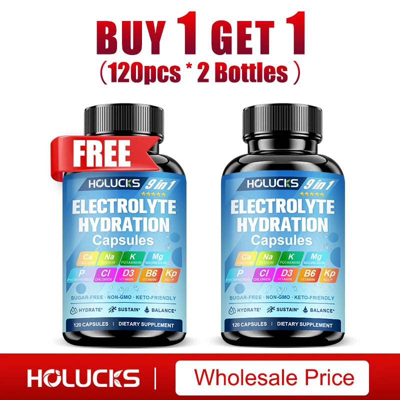 Electrolyte Hydration Capsules, Workout Recovery & Muscle Support, Energy Production, for Fluid Balance