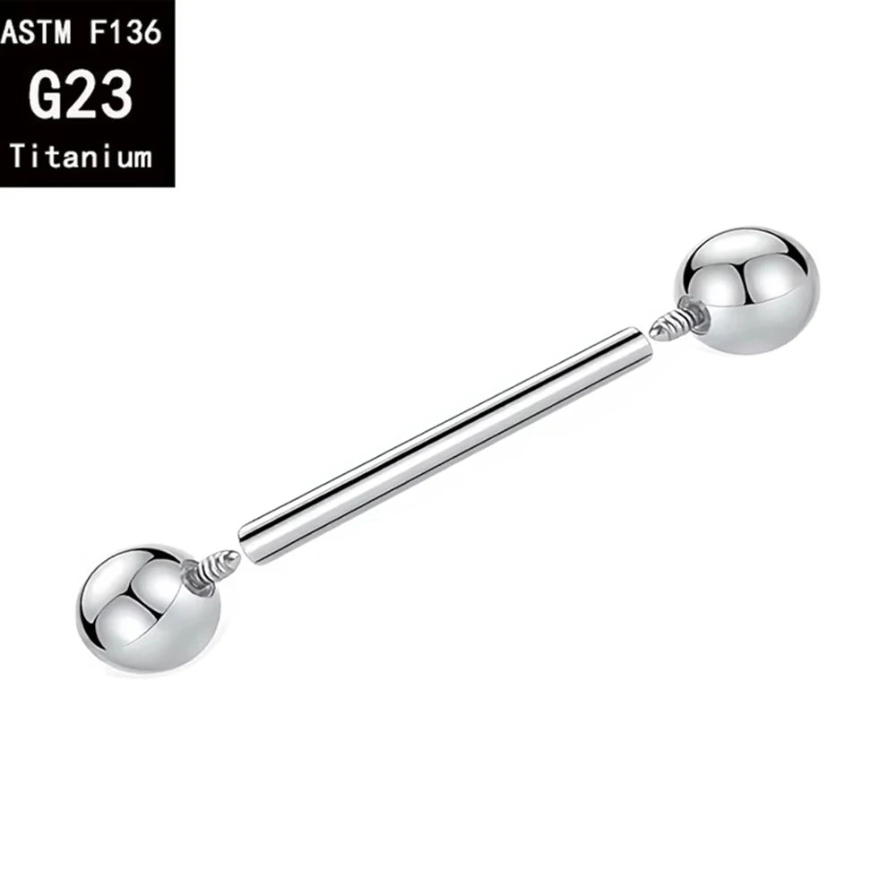 1/5/50PCS ASTM F136 Implant Grade Titanium Internal Thread  Barbells Tongue Ring Piercing Body Jewelry Earrings
