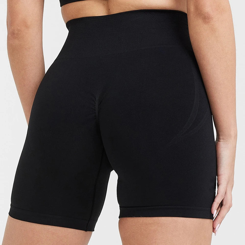 Effortless Seamless Shorts Women High Waist Workout Gym Shorts Scrunch Butt Yoga Shorts Athletic Tight Running Booty Biker Short