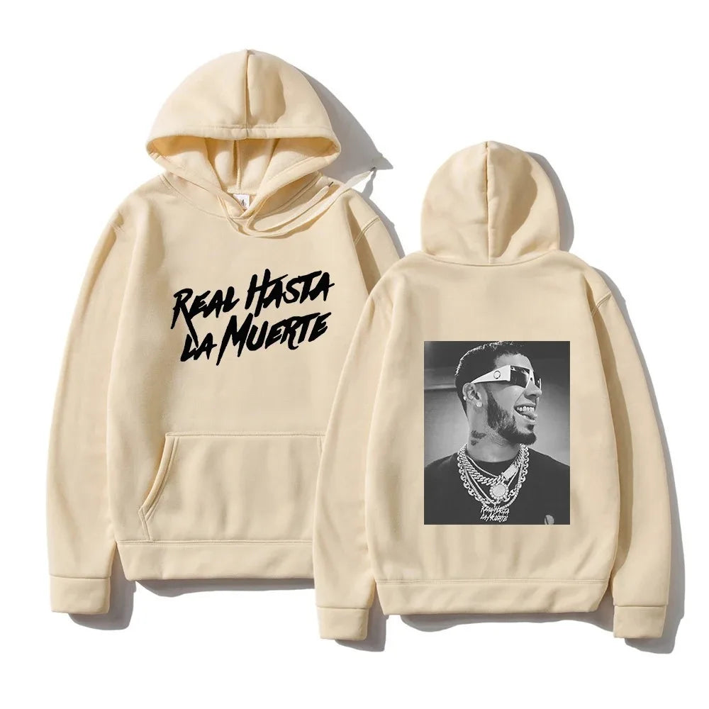New Rapper Anuel AA Printed Hoodies Men Woman Fashion Hoodie Singer Graphic Printing Sweatshirts for Fans Fleece Streetwear