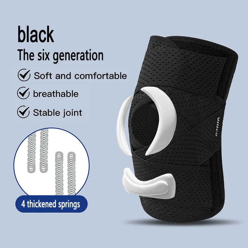 TRALOW Adjustable Meniscus Knee Brace with Side Stabilizers Breathable Mesh Fabric for Running,Injury Recovery,Joint Pain Relief