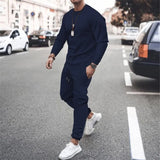 Men's 2025 popular Two-Piece Jogger Sports Suit Warm Autumn Winter Tracksuit Set with Running Sweatshirt And Sweatpants