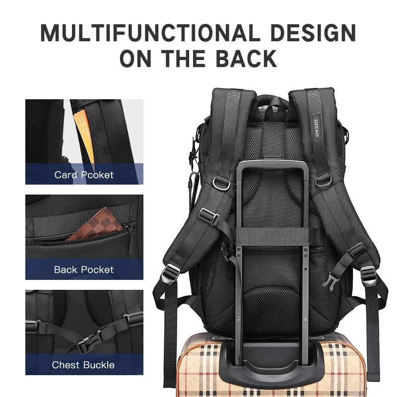 OZUKO Multifunction Men Backpack Large Capacity Waterproof Backpacks 15.6 inch Laptop Backpack Outdoor Travel Business Male Bag