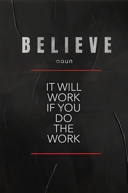 Believe Discipline and Focus Definition Poster  Motivational  Inspirational Canvas Prints Wall Art for Home Office Room Decor