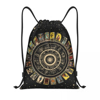 Custom Raven Rage Drawstring Backpack Sports Gym Bag for Women Men Halloween Witch Gothic Scary Crow Training Sackpack