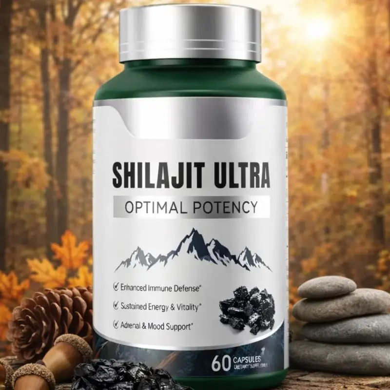 Shilajit Ultra with L-Arginine for Natural Energy and Vitality 60 Capsules Non-GMO  Endurance Stamina Antioxidant Supplement