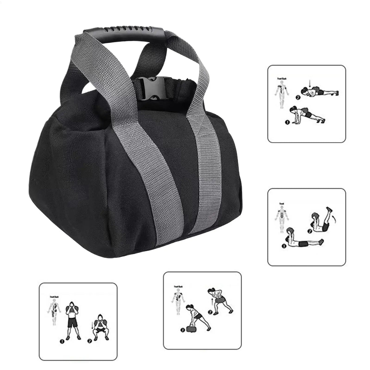 Kettlebell Sandbag 0-35 Lbs Training Equipment Adjustable Weight Sandbags for Working out with Handle for Fitness Strength