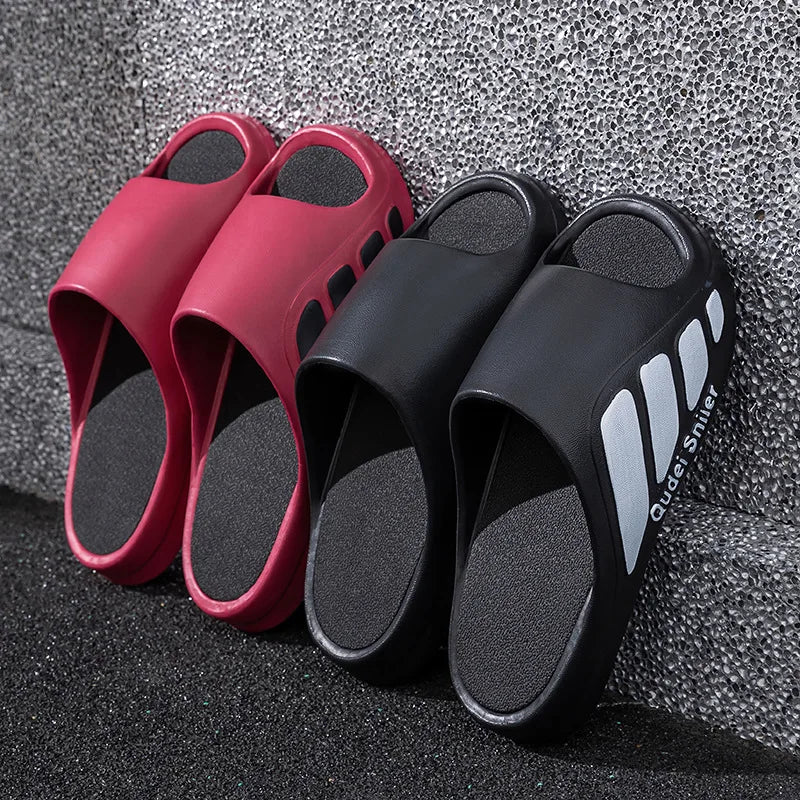 Men's Sport Slides Summer - Thick Sole Anti-Slip Outdoor Slippers, Comfortable Durable EVA Home Sandals, Odor-Free & No Noise