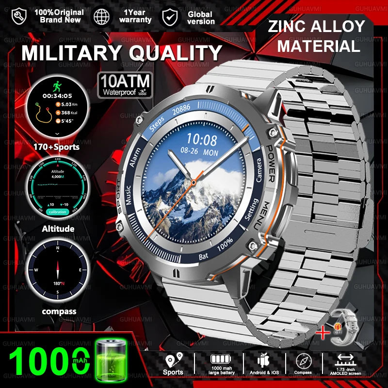 2025 New T-Rex3 1000mAh Battery Sports SmartWatch 1.73