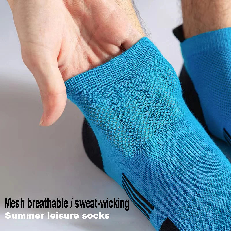 5/10 Pairs Men's Breathable Ankle Socks Mesh Casual Athletic Sports Short Socks Thin Cut for Summer Size 38-45