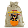 Halloween Burlap Drawstring Bag Linen Drawstring Organizer Gift Bag Trick Or Treat Candy Bag For Halloween Birthday Party Kids