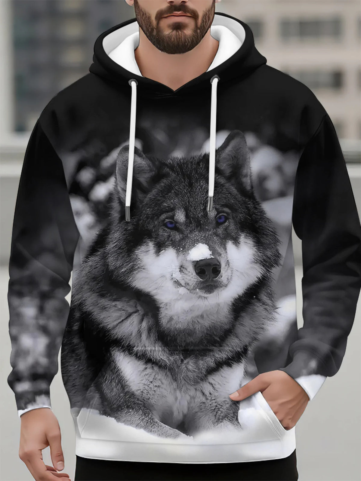 Animal Wolf 3D Print Hoodies Men's Women Casual Autumn Hooded Sweatshirts Pullover Oversized Harajuku Y2k Coat Unisex Clothing
