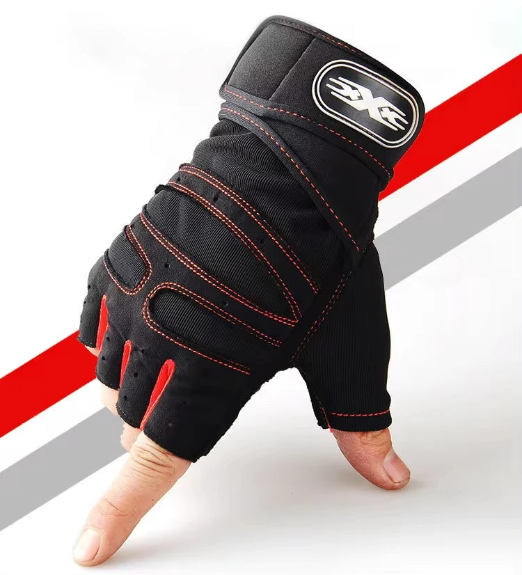 1Pair Gym Gloves for Men Women Fitness Weight Lifting Wristband Gloves Training Sports Exercise Cycling Glove Shockproof