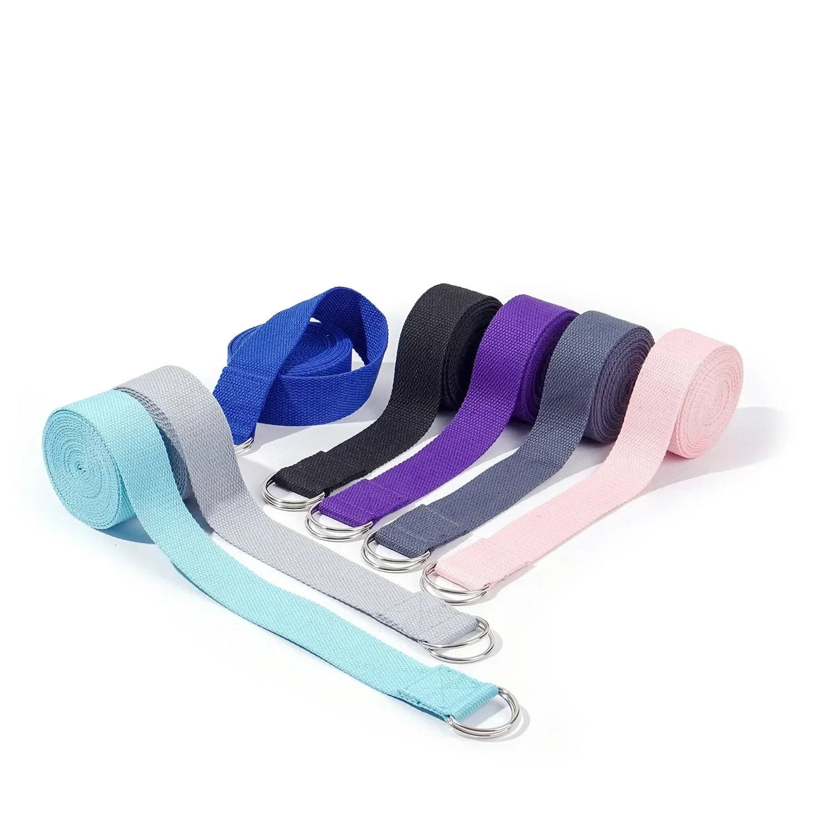 183x3.8cm Yoga Strap Cotton Exercise Yoga Belt Adjustable Woven Stretch D-Ring Buckle Fitness Stretching Bands Pilates Rope