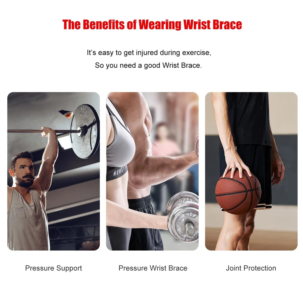 1Piece Wrist Support Brace Sports Exercise Work Hand Protector Wormwood Wrist Wraps with Thumb Loops for Both Right Left Hands
