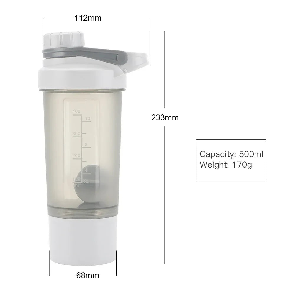 400ml Shaker Bottle 1pc Protein Shaker Plastic Bottle Portable Fitness Bottle for Fitness Enthusiasts Athletes Drinkware