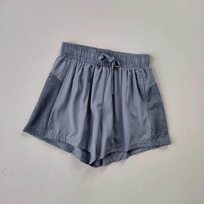Summer Yoga Shorts Casual Running Shorts Women Jogging Fitness Gym 2 in 1 Workout Shorts Quick Drying Breathable Sports Shorts