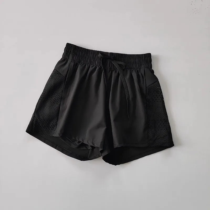 Summer Yoga Shorts Casual Running Shorts Women Jogging Fitness Gym 2 in 1 Workout Shorts Quick Drying Breathable Sports Shorts