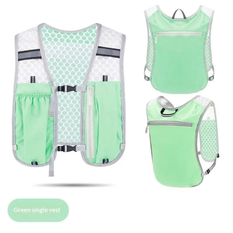 【AN】【AN】New Running Water Bottle Storage Vest Lightweight Running Vest Reflective Hydration Water Chest Pack With Phone Holder