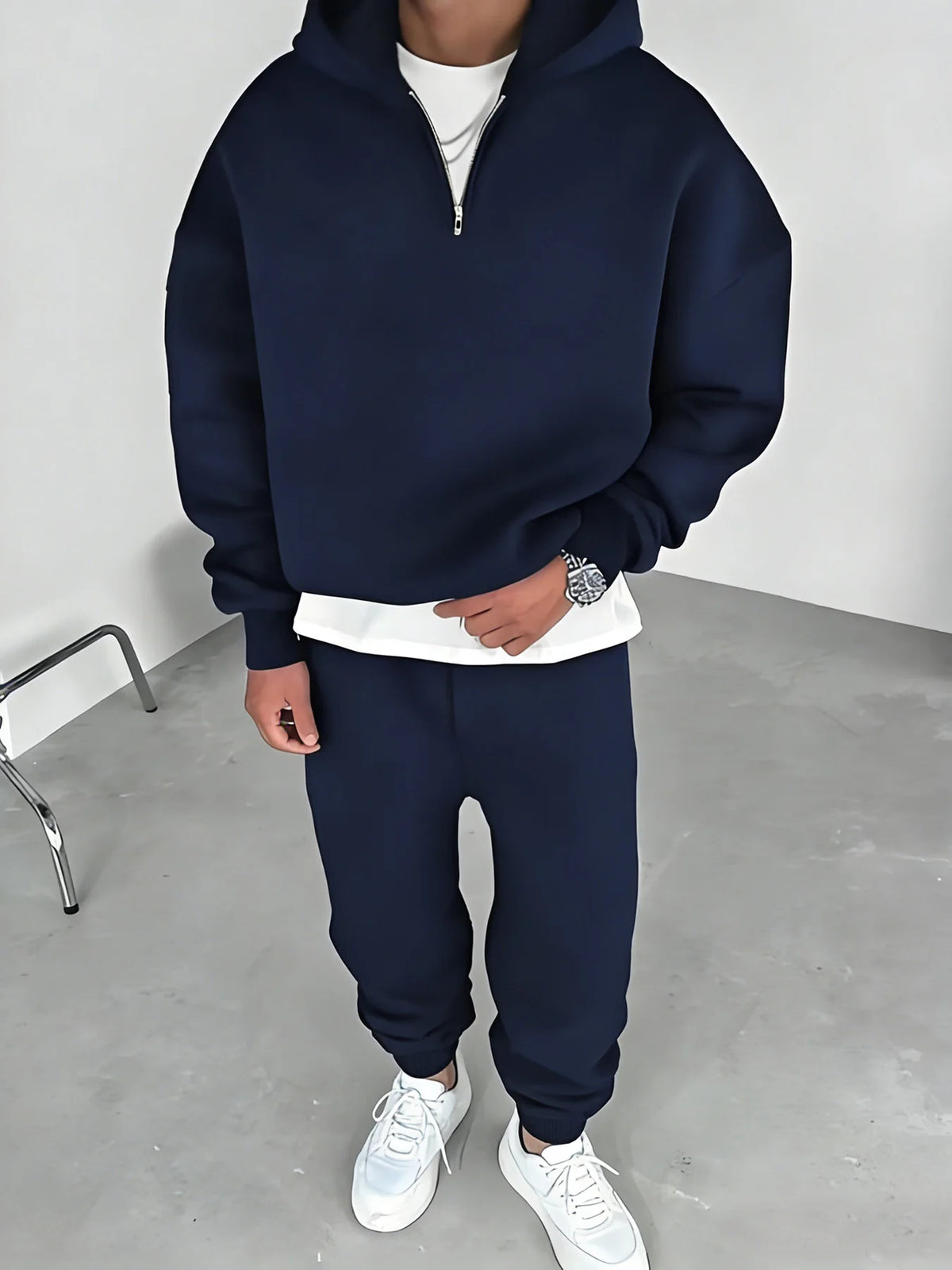 Unisex 2 Piece Set Fitness Running Casual Sport Set Comfortable Casual Sport Solid Color Suit Hooded Pullover Sweatshirt Trouser