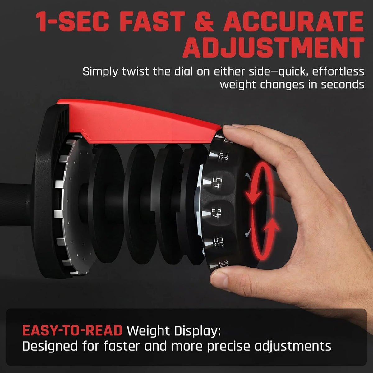 Adjustable Dumbbell Set 52.5 LBS Adjustable Dumbbells Fast Adjust Dumbbell Weight Set with Anti Slip Handle and Tray for