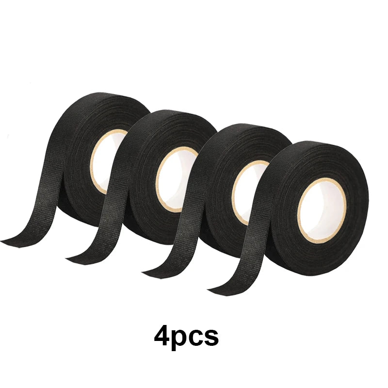 15/25M Wire Harness Automotive Cloth Tape Adhesive High Noise Resistance Heat Proof Fabric Electrical Tape for Wrapping Wiring
