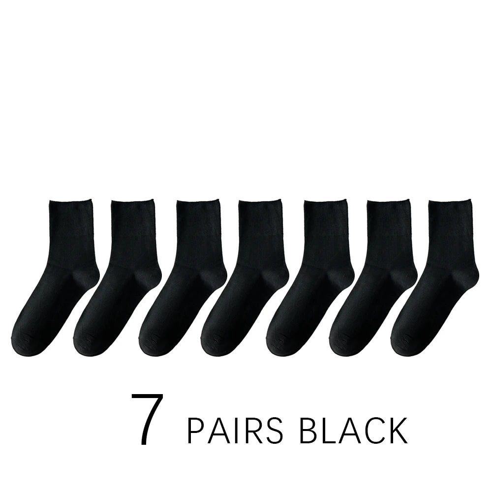 1/7 Pairs Men's Non-Binding Diabetic Socks Soft Breathable Loose Fit For Swollen Feet & Elderly Plus Size 39-48